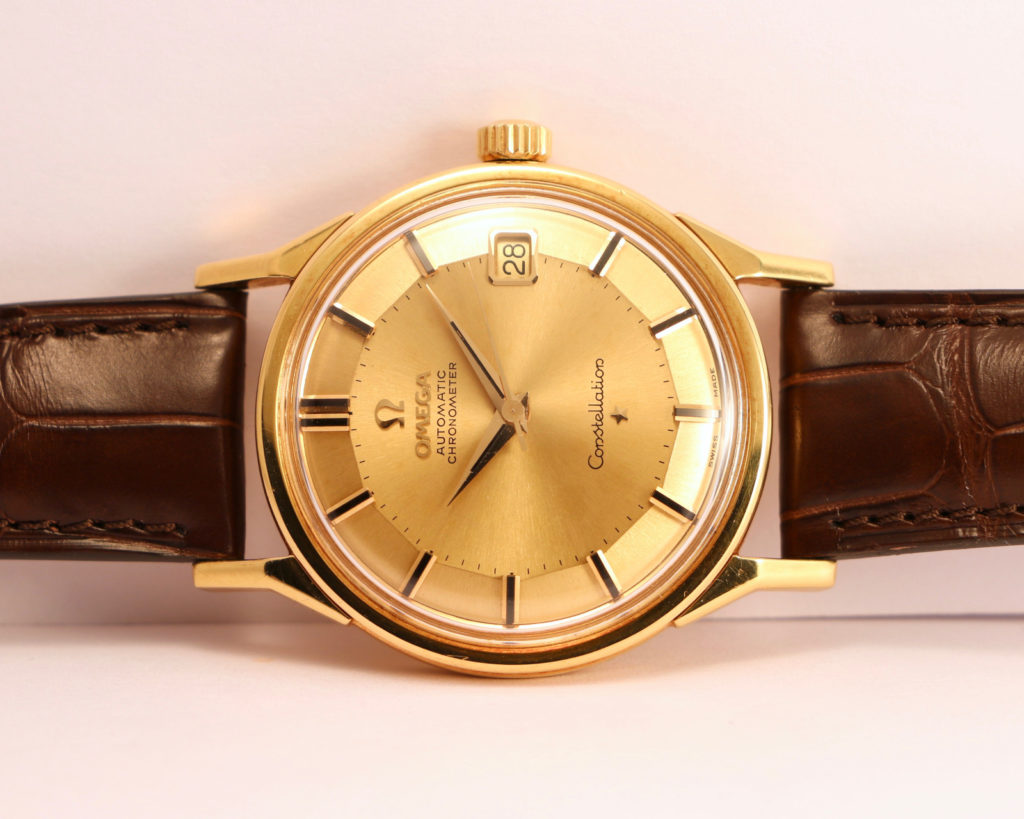 Superbe Omega Constellation PiePan « De Luxe » or jaune 18K ref