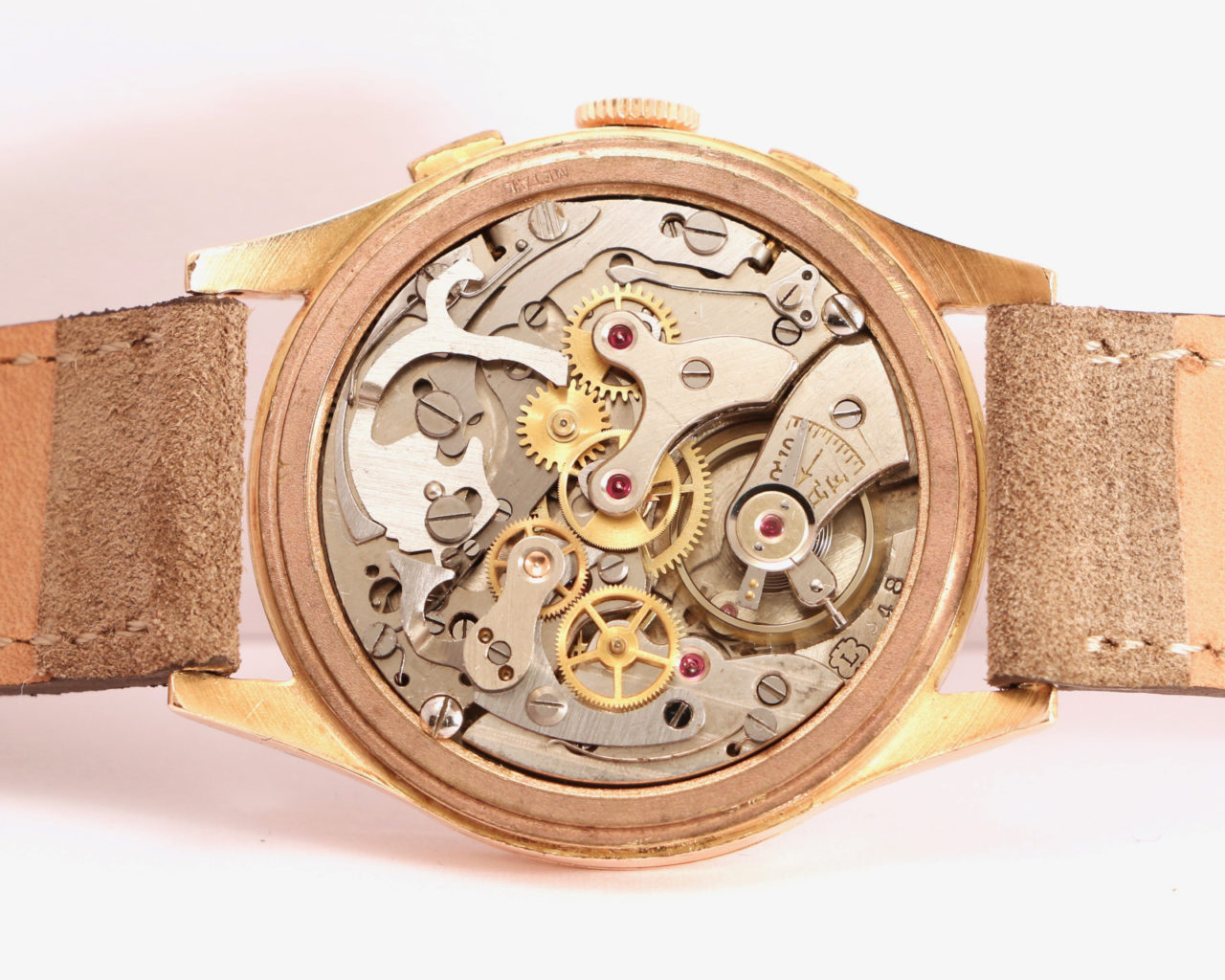 Oversize 18K rose gold EGONA Chronographe Suisse – Brussels Vintage Watches