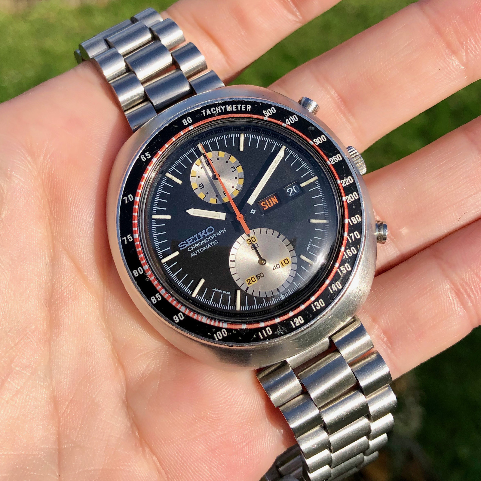 Seiko automatic chronograph “UFO” ref. 6138 – Brussels Vintage Watches